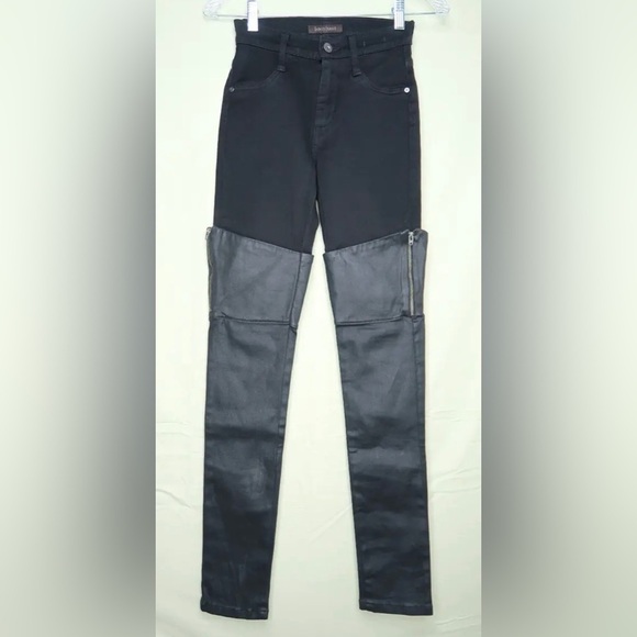 James Jeans Dietrich Jeather Thigh High Skinny Jeans Black Twiggy Women’s Size 4 - Picture 3 of 15